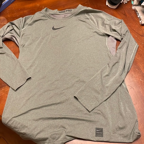 Nike Other - Nike Pro mens large Dri-fit olive shirt- barely worn.